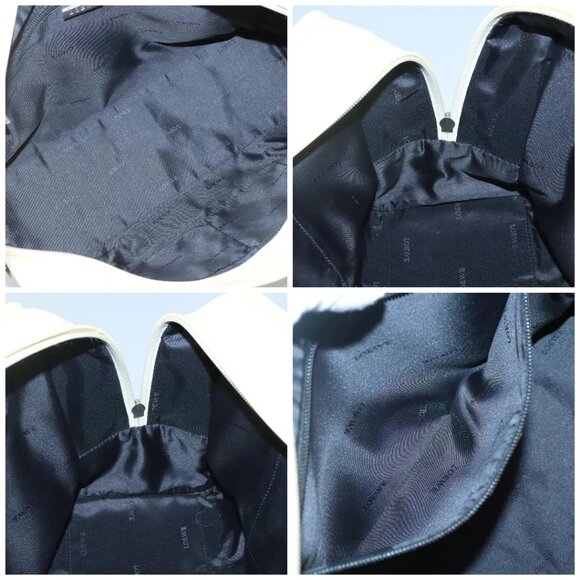 LOEWE Anagram Hand Bag Leather Light Yellow Silver Auth - Picture 16 of 16